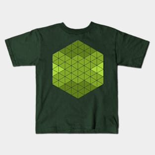 Green Abstract Triangle Sacred Geometry Design Kids T-Shirt